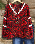 Red Leopard Print Blouse