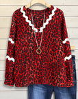 Red Leopard Print Blouse