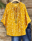 Classic Floral Dolman Sleeve Blouse