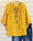Classic Floral Dolman Sleeve Blouse