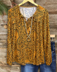 Paisley Leopard Print Casual Blouse