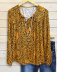 Paisley Leopard Print Casual Blouse