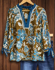 Sapphire Garden Floral Blouse
