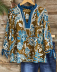 Sapphire Garden Floral Blouse