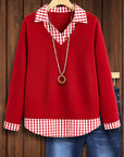 Cherry Check Layered Top
