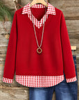 Cherry Check Layered Top