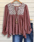 Boho Leopard Mix Blouse