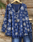 Snowflake Print Casual Top