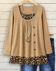 Leopard Print Patchwork Top