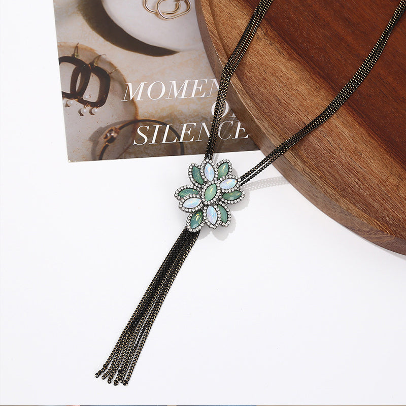 Ethereal Bloom Tassel Necklace
