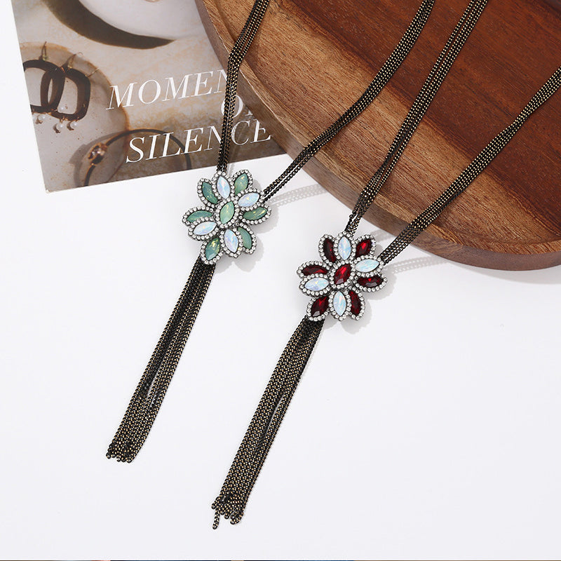 Ethereal Bloom Tassel Necklace