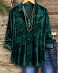 Nature Print Velvet Blouse