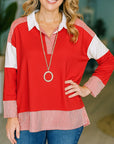 Festive Stripe Contrast Pullover