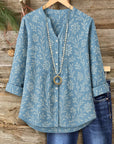 Floral Pleated Casual Blouse