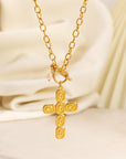 Vintage Gold Cross Pendant Necklace