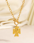 Vintage Gold Cross Pendant Necklace