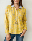 Floral Print Patchwork Casual Shirt