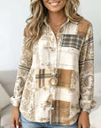 Vintage Paisley Print Casual Blouse