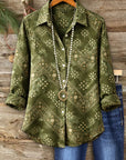 Ethnic Style Floral Print Casual Shirt