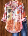 Sunset Patchwork Button-Up Shirt