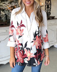 Natural Floral Print Casual Blouse