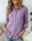 Lavender Heart Button Shirt