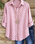 Blush Polka Dot Casual Blouse