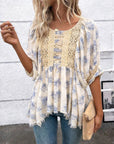 Floral Lace Peplum Blouse