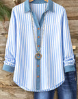 Classic Blue Stripe Button-Down Shirt