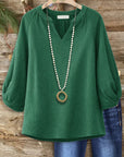 Emerald Breeze V-Neck Blouse