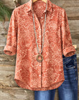 Rust Bloom Classic Casual Blouse