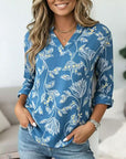 Coastal Breeze Printed V-Neck Top