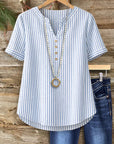 Coastal Breeze Stripe Henley Top