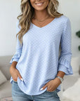 Sky Dots Ruffled Sleeve Blouse