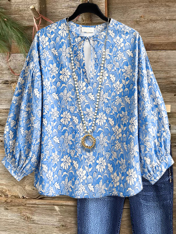 Vintage Sky Floral Blouse
