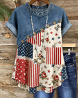 Stars & Roses Patchwork Top