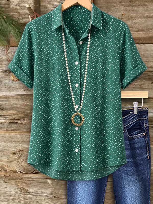 Emerald Breeze Polka Dot Shirt