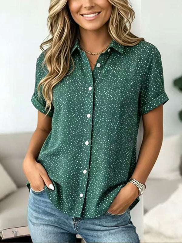 Emerald Breeze Polka Dot Shirt