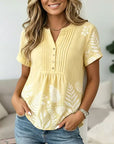 Sunshine Garden Henley Blouse