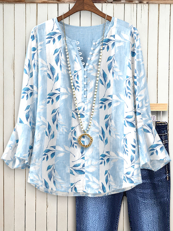 Blue Breeze Botanical Blouse