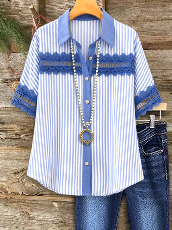 Harbor Stripe Lace Shirt