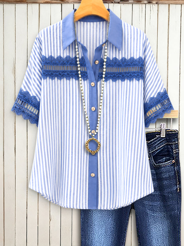 Harbor Stripe Lace Shirt
