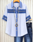 Harbor Stripe Lace Shirt