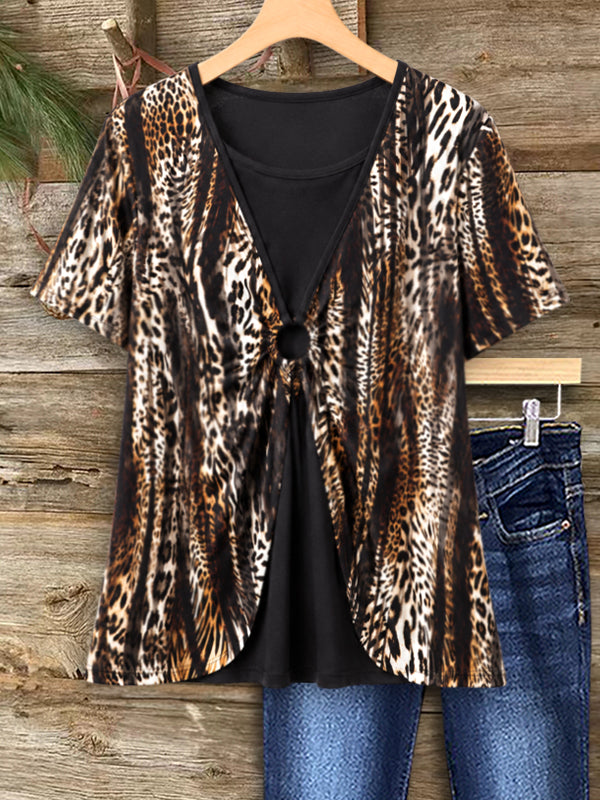 Midnight Leopard Layered Top