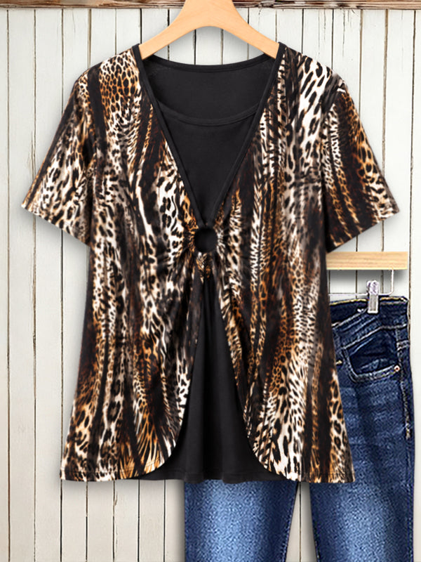 Midnight Leopard Layered Top