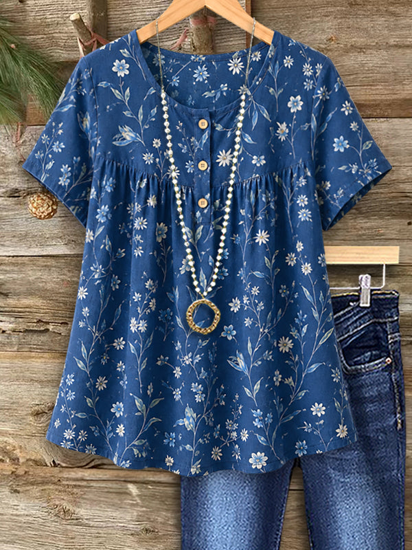 Midnight Bloom Peplum Top