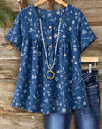 Midnight Bloom Peplum Top
