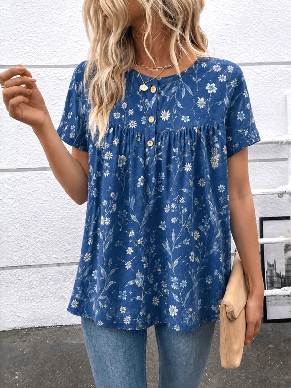 Midnight Bloom Peplum Top