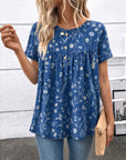 Midnight Bloom Peplum Top