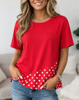 Cherry Dot Colorblock Top